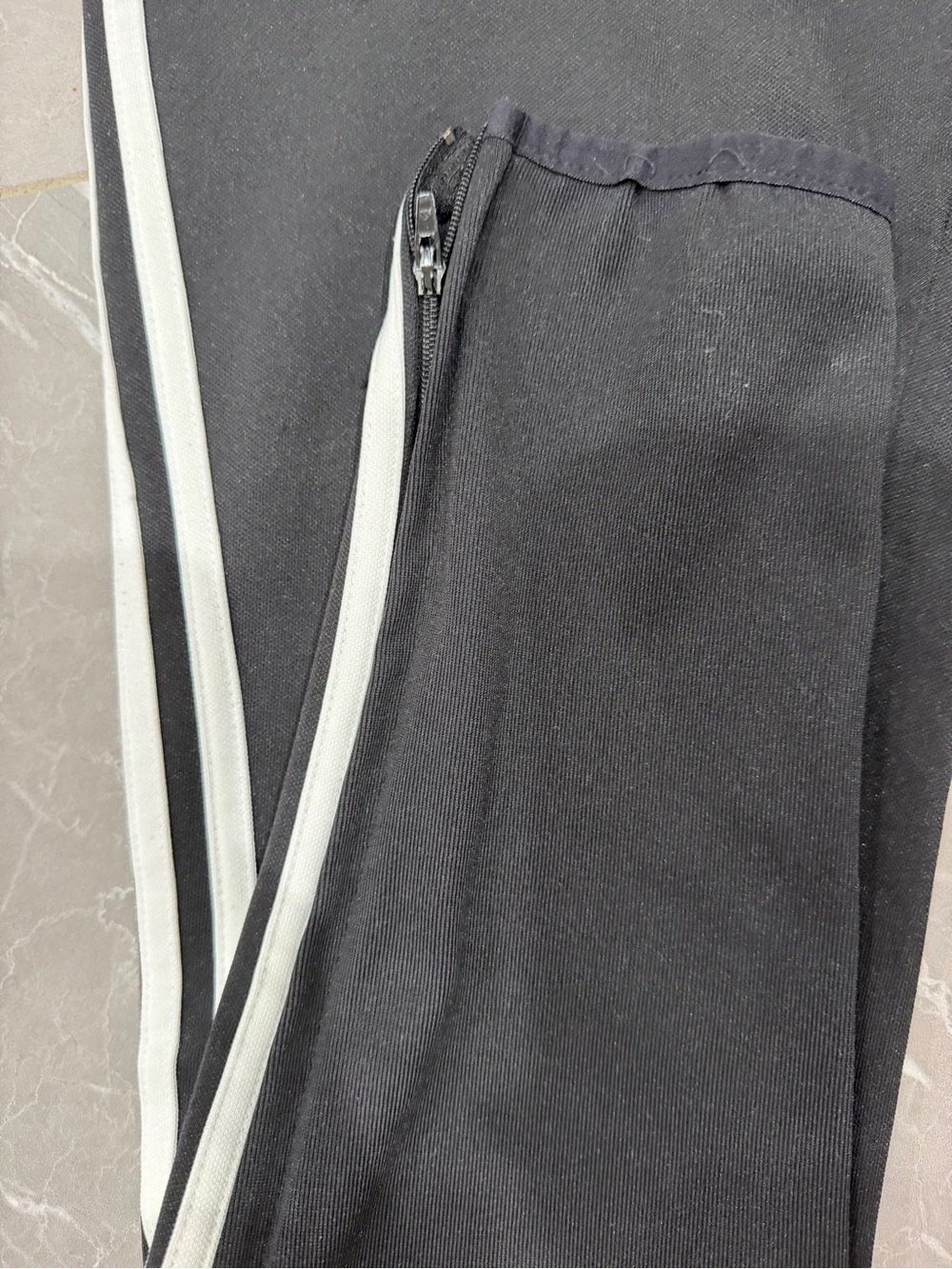 adidas Black Jogger Pants with White Side Stripes - Picture 5 of 5